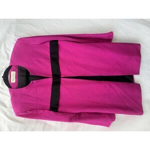 Sylvia Heisel Pink and Black Long Sleeve Color Block Jacket 80s Size